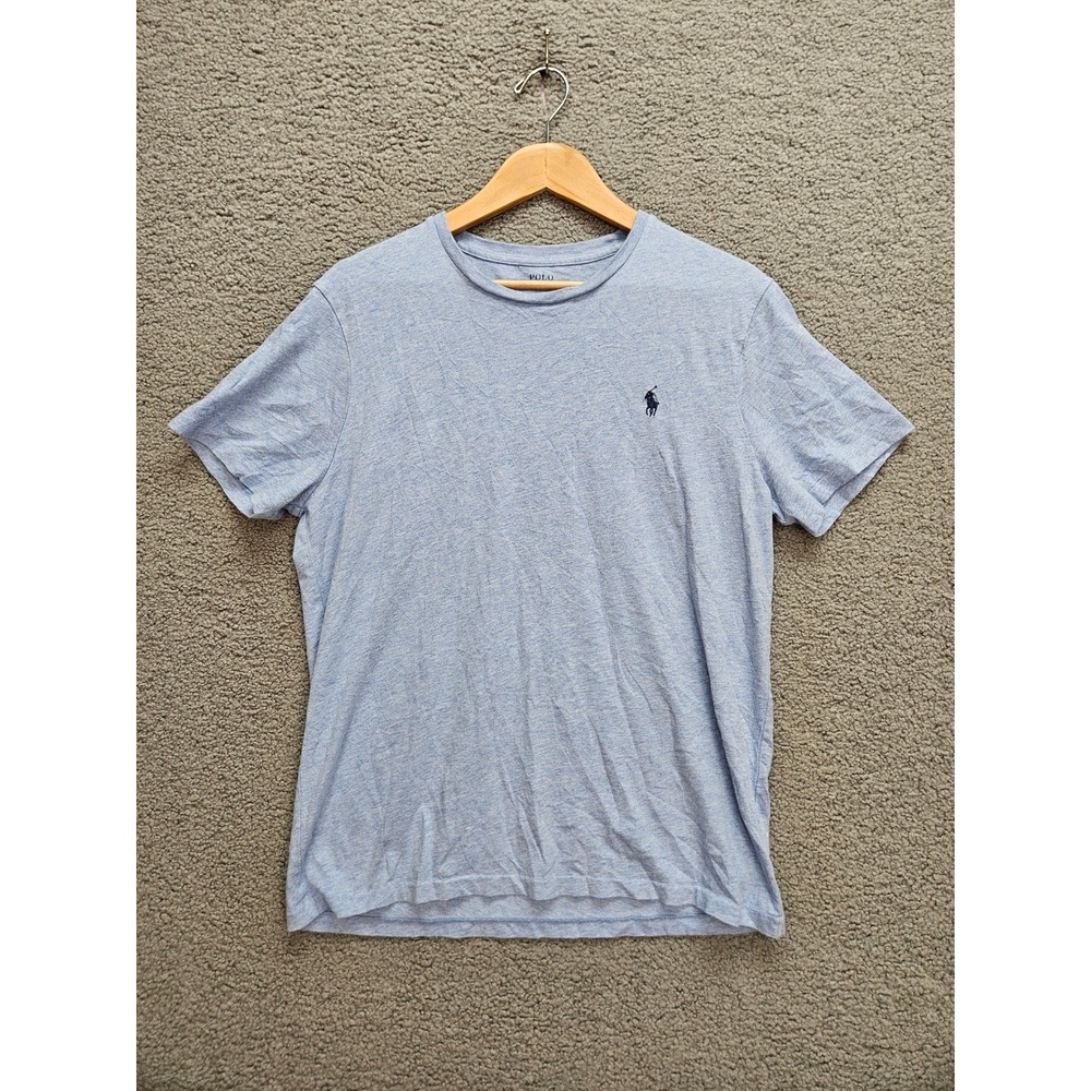 Polo Ralph Lauren Tee L Light Blue Custom Slim Fit Cotton Pony Logo Preppy Ivy